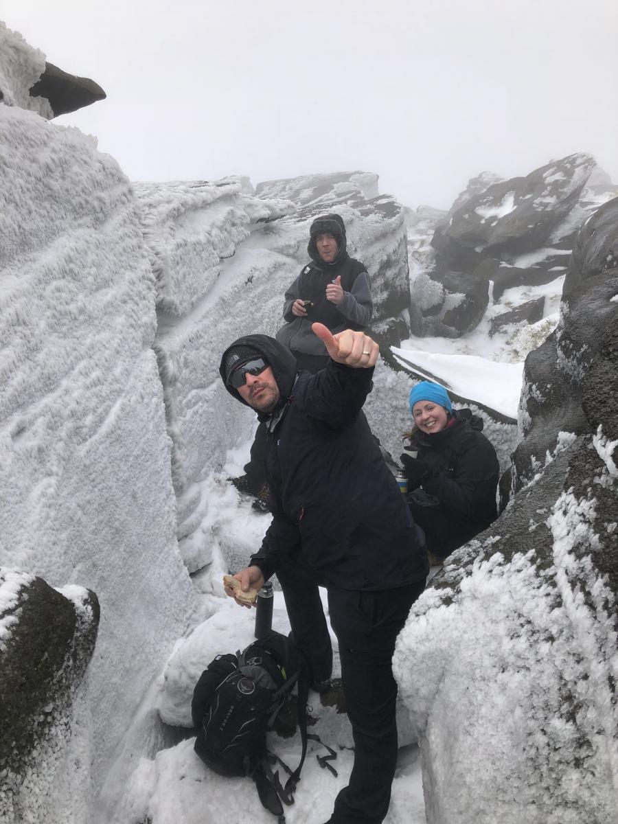 Winter weather on Kinder Scout